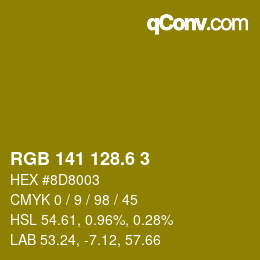 カラーコード: RGB 141 128.6 3 | qconv.com