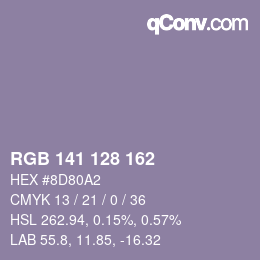 Farbcode: RGB 141 128 162 | qconv.com