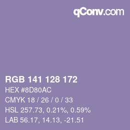 颜色代码: RGB 141 128 172 | qconv.com