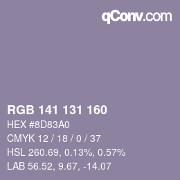 Code couleur: RGB 141 131 160 | qconv.com