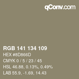 Código de color: RGB 141 134 109 | qconv.com