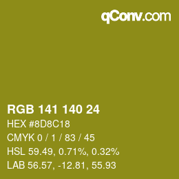 颜色代码: RGB 141 140 24 | qconv.com