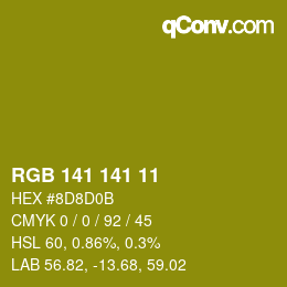 Color code: RGB 141 141 11 | qconv.com