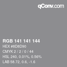 Color code: RGB 141 141 144 | qconv.com