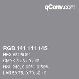 Color code: RGB 141 141 145 | qconv.com