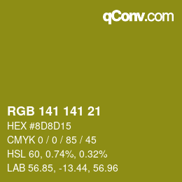 Color code: RGB 141 141 21 | qconv.com
