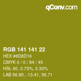 Color code: RGB 141 141 22 | qconv.com