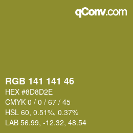 Color code: RGB 141 141 46 | qconv.com