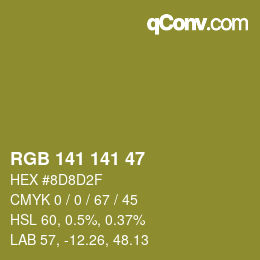 Color code: RGB 141 141 47 | qconv.com