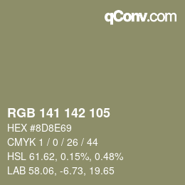 カラーコード: RGB 141 142 105 | qconv.com