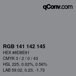 Color code: RGB 141 142 145 | qconv.com