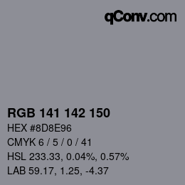 颜色代码: RGB 141 142 150 | qconv.com