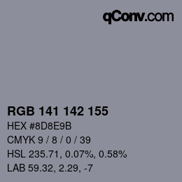 Color code: RGB 141 142 155 | qconv.com