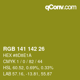 Color code: RGB 141 142 26 | qconv.com