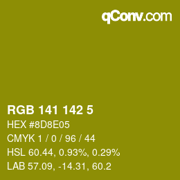 カラーコード: RGB 141 142 5 | qconv.com