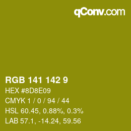 カラーコード: RGB 141 142 9 | qconv.com