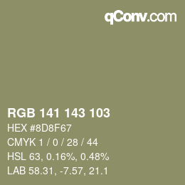カラーコード: RGB 141 143 103 | qconv.com