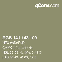 カラーコード: RGB 141 143 109 | qconv.com