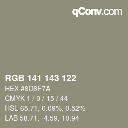 颜色代码: RGB 141 143 122 | qconv.com