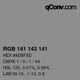 颜色代码: RGB 141 143 141 | qconv.com