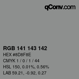 Color code: RGB 141 143 142 | qconv.com