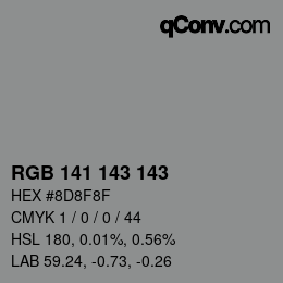 カラーコード: RGB 141 143 143 | qconv.com