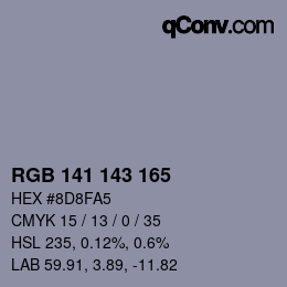 颜色代码: RGB 141 143 165 | qconv.com