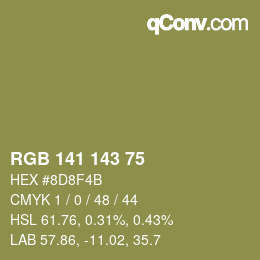 カラーコード: RGB 141 143 75 | qconv.com
