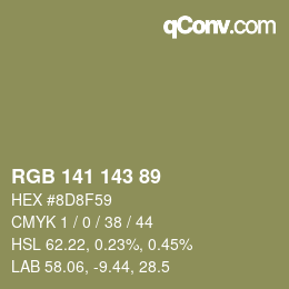 カラーコード: RGB 141 143 89 | qconv.com