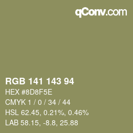 カラーコード: RGB 141 143 94 | qconv.com