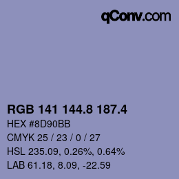 カラーコード: RGB 141 144.8 187.4 | qconv.com