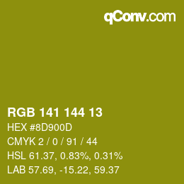 Color code: RGB 141 144 13 | qconv.com