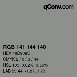 Color code: RGB 141 144 140 | qconv.com