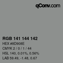 Color code: RGB 141 144 142 | qconv.com