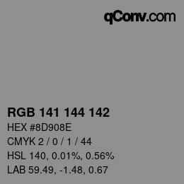 颜色代码: RGB 141 144 142 | qconv.com