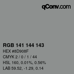 カラーコード: RGB 141 144 143 | qconv.com