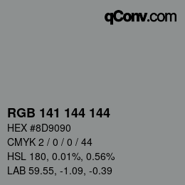 Color code: RGB 141 144 144 | qconv.com