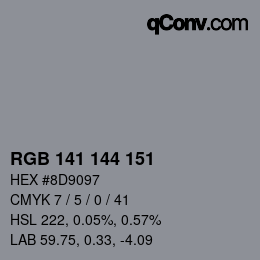 Color code: RGB 141 144 151 | qconv.com