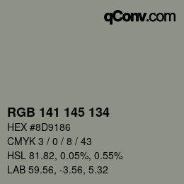 Color code: RGB 141 145 134 | qconv.com