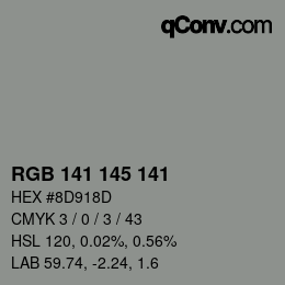 Color code: RGB 141 145 141 | qconv.com