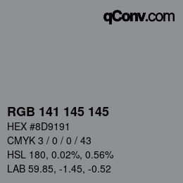 Color code: RGB 141 145 145 | qconv.com