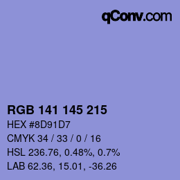 Color code: RGB 141 145 215 | qconv.com