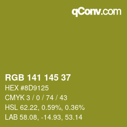 Color code: RGB 141 145 37 | qconv.com