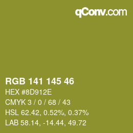 カラーコード: RGB 141 145 46 | qconv.com