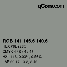 カラーコード: RGB 141 146.6 140.6 | qconv.com
