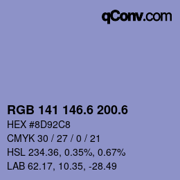 カラーコード: RGB 141 146.6 200.6 | qconv.com