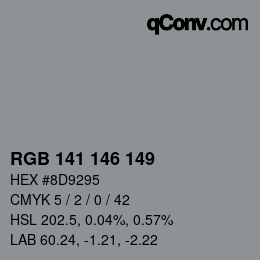 Color code: RGB 141 146 149 | qconv.com