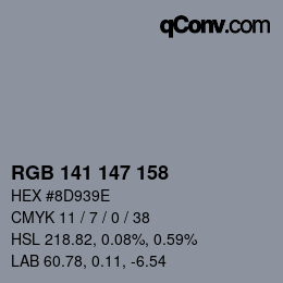 Color code: RGB 141 147 158 | qconv.com