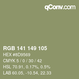 カラーコード: RGB 141 149 105 | qconv.com