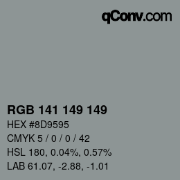 Farbcode: RGB 141 149 149 | qconv.com